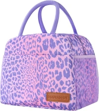 Lunch Bag Women/Men Box (purple leopard) Purple Leopard 