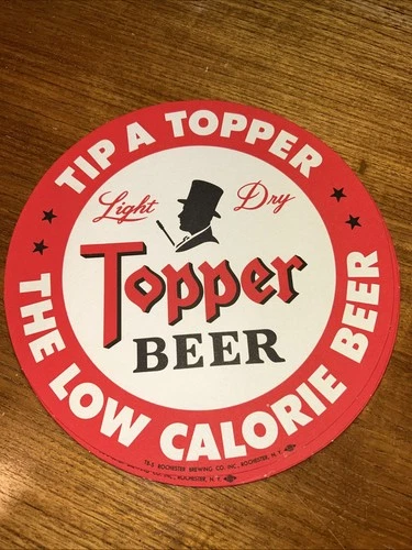 Vintage Lot of 12 TOPPER BEER Paper Sign Tray Liners ROCHESTER, NY TB-5  1 Dozen