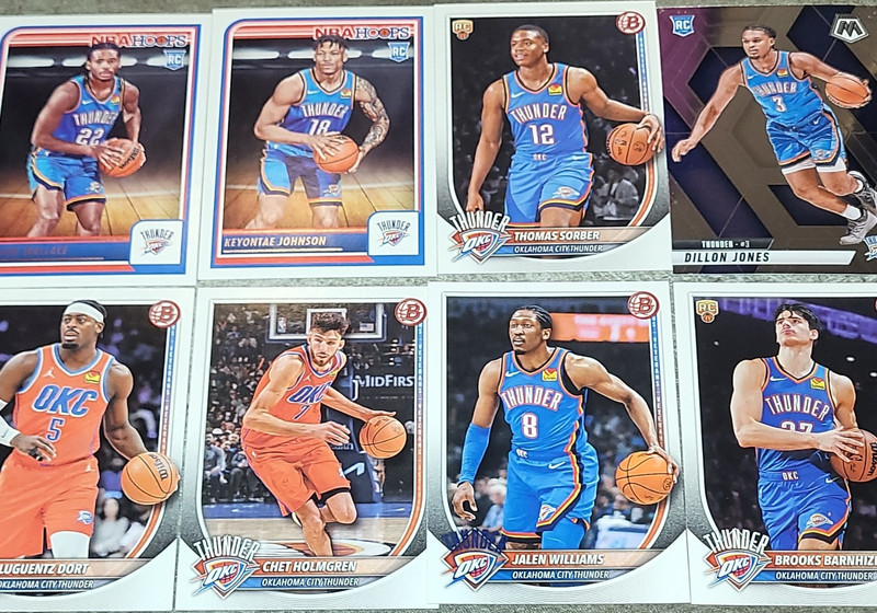 OKC Thunder Lot!! Topps NBA Hoops/Bowman University  Card Lot (8) Rookies/ Stars