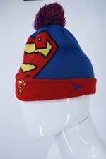 Superman x New Era DC '14 Licensed Raised Embroidered Logo Pom Beanie Hat Youth