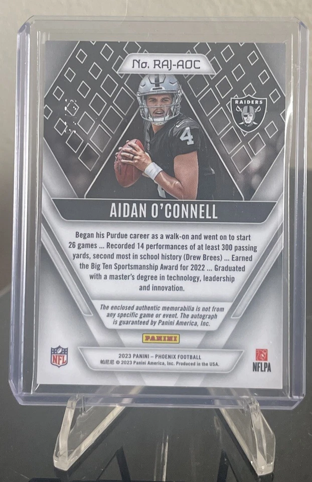 2023 Phoenix Aidan O’Connell Red Pandora RPA /25 Raiders Rookie Patch Auto - Image 2 of 2