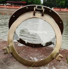 Antique Finish 24in Canal Boat Porthole Window Glass Ship Window Wall Porthole