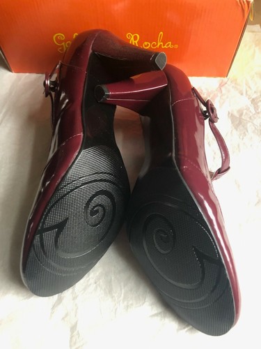LAST PAIR Sexy Gabriella Rocha SHELBY Mary Janes 4" Pump 12 M Burgundy PU Patent - Picture 4 of 6