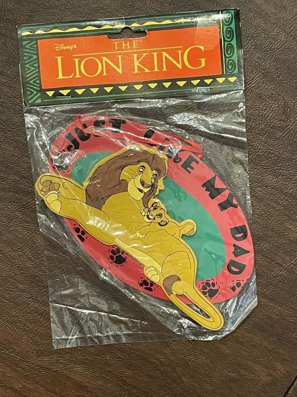 DISNEY KURT ADLER LION KING MUFASA Simba WOODEN CHRISTMAS Just Like Dad ORNAMENT