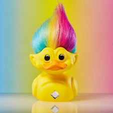 TUBBZ EDICIÓN EN CAJA Trolls Amarillo Arco Iris Trolls Figura de Pato Coleccionable JEEP