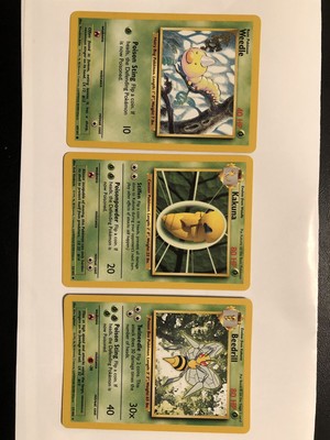 6 Pokemon Cards 2 Evolution Sets Weedle Caterpie Ebay