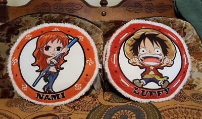 Luffy and Nami One Piece Anime Collectible Large Cushion Pillow 16'' Hand Warmer
