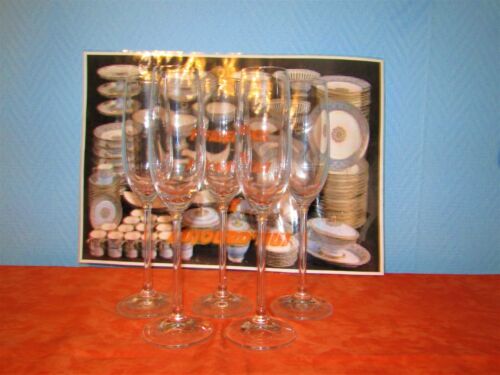 5 Flûtes à champagne 23,5 cm en cristal de Villeroy et Boch signé  - Afbeelding 1 van 3