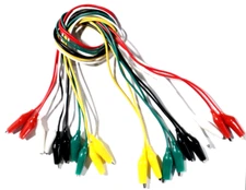 10pc TEST LEAD SET, JUMPER WIRE WITH ALLIGATOR CLIPS    L200