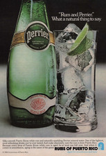 1982 Vintage Print Ad Rum and Perrier What a Natural Thing to Say Puerto Ricos