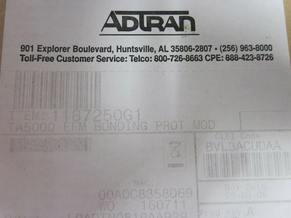 New Adtran 1187250G1 BCL3ACUDAA Total Access 5000 EFM Bonding Protection Module - Image 4 of 4