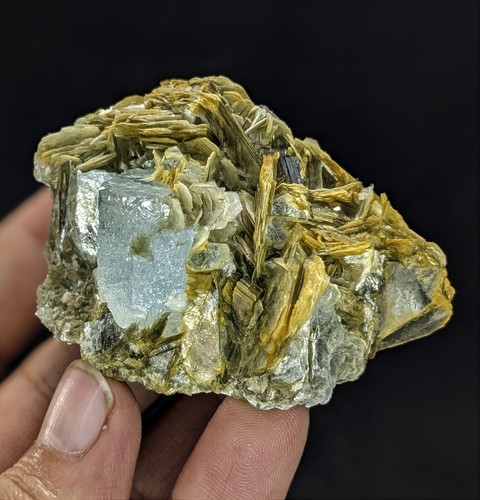 Natural Aquamarine with Mica on Matrix Specimen from Nagar Valley Pakistan - Picture 2 of 4