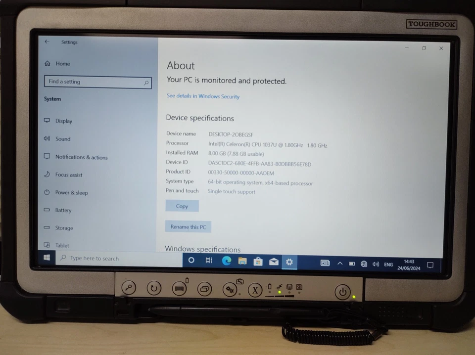 Panasonic Toughbook CF-D1G 8Gb 1TB SSD Intel CPU 1037U *USED-TESTED-WORKING* - Image 2 of 4