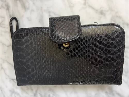 Victory Vintage Marine Leder Kunstleder Schlangenleder Geldbörse Portemonnaie Kalbsleder Neu mit Etikett