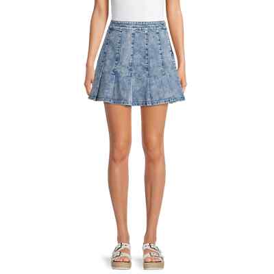 No Boundaries Junior's Denim Pleated Skirt
