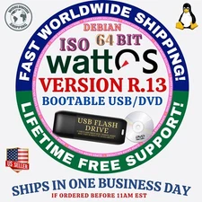wattOS LINUX OS R.13, R.12 64BIT USB-DVD LIVE-FULL INSTALL Debian Based LXDE