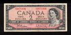 1954 $2.00 Bc-38b F+ Queen Elizabeth Ii Bank of Canada Nice Vintage Two Dollars
