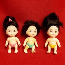 Vintage Tyco Quints Dolls Black Hair Set of 3