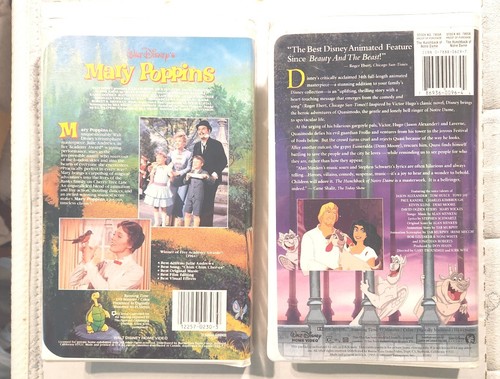 LOT of 2 Playtested VHS Walt Disney’s The Hunchback of Notre Dame & Mary Poppins - Picture 2 of 2