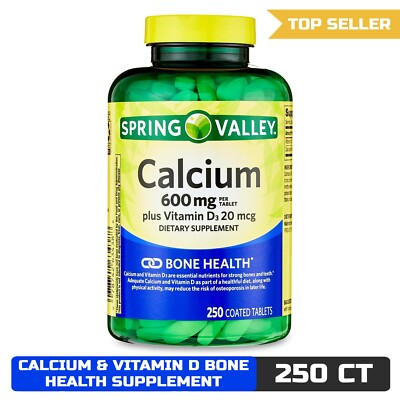 #ad Spring Valley Calcium Plus Vitamin D 600 mg 250 Tablets $13.52