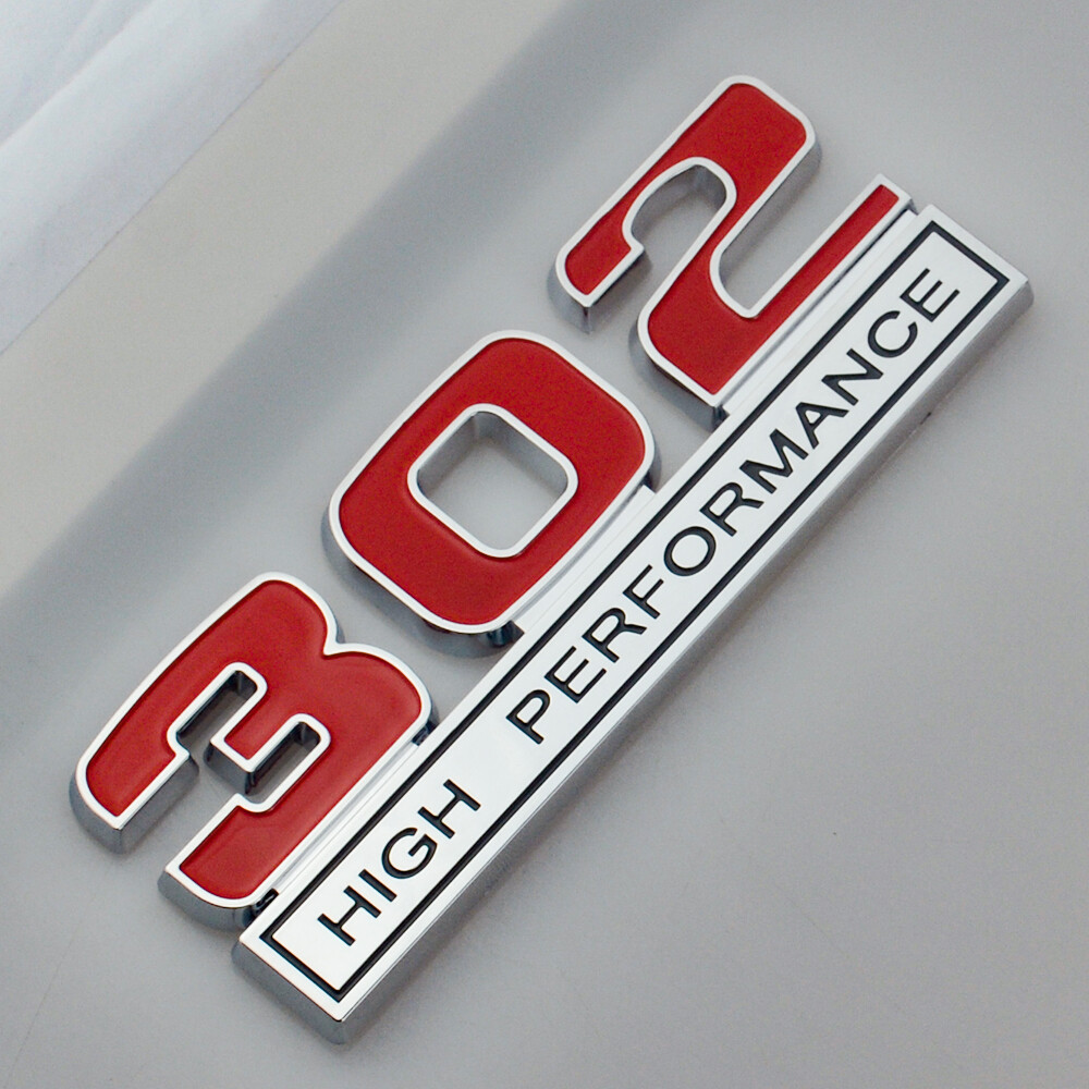 2Pc 302 High Performance Logo Emblem Badge 3D Decals Stickers Cars ...