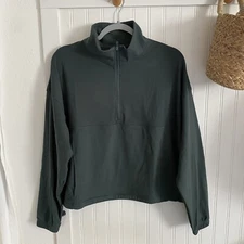 Ebb & Flow Active Green Mock Neck 1/2 Zip Pullover Jacket Women’s Medium