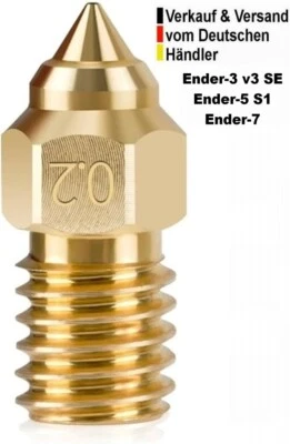 MARKENLOS Boquilla extrusora boquilla 0,2 mm; para Creality Ender 3 V3 SE, Ender 5 S1, Ender 7