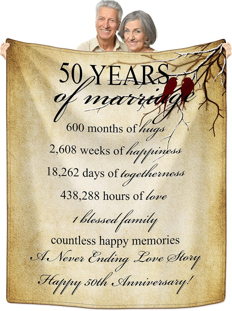 Wedding Anniversary Blanket Anniversary Marriage Throws Blanket Anniversary Gold