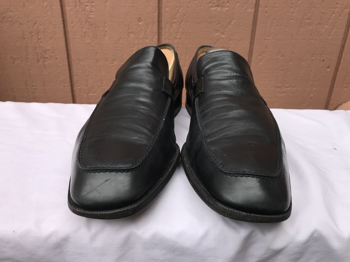 Gravati Handmade Black Leather Slip On Loafer Men