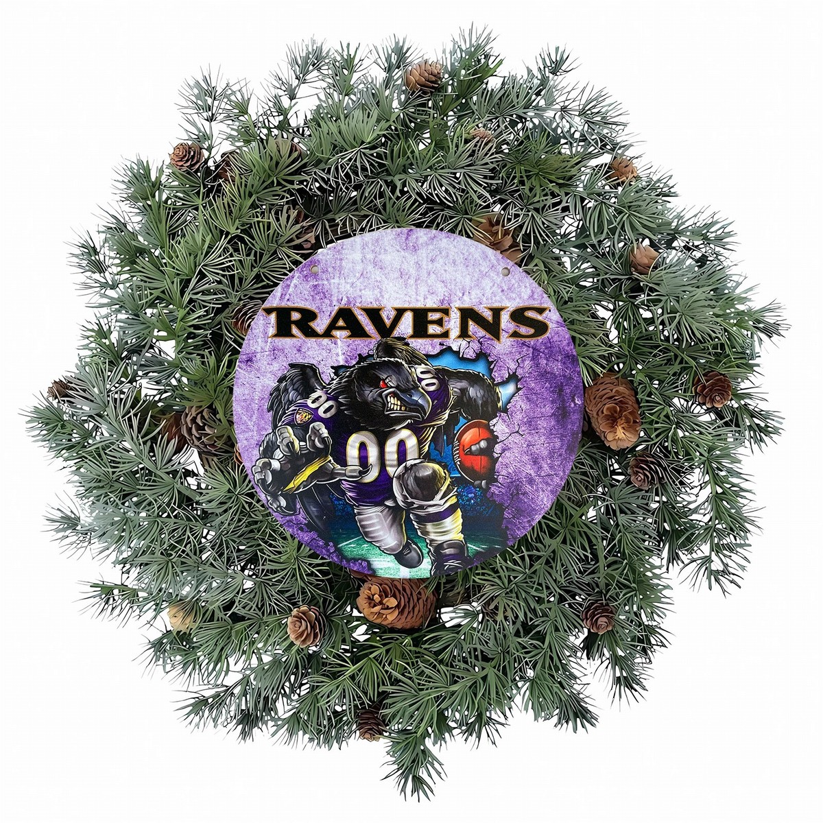 Baltimore Ravens Handcrafted Wooden NFL Football Sign With Insense