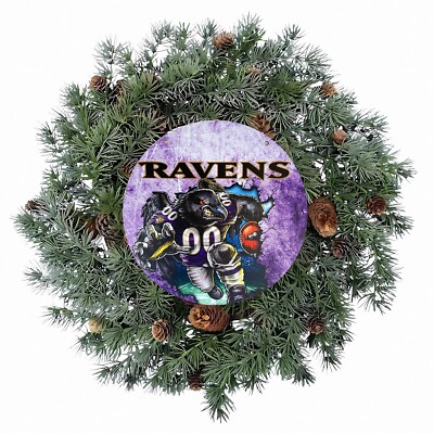 Baltimore Ravens Handcrafted Wooden NFL Football Sign With Insense