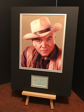 LORNE GREENE Bonanza Genuine Authentic Vintage Signed 16x12 Display UACC COA