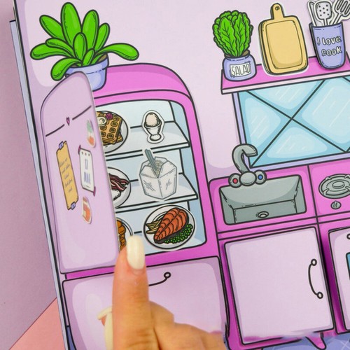 Cute Quiet Book Girl Dress Up Sticker Handmade DIY Puzzle Toys Material Pack - Bild 5 von 7