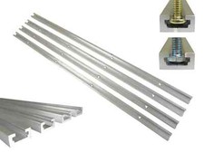 Lot 4 Each 24" Aluminum T Track 3/4" by 3/8" Slot, Accepts 1/4" Hex Bolts, 1/...