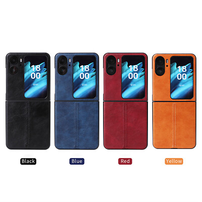 Phone Case Pattern Affixed Leather Protective Cover for OPPO Find N2 Flip