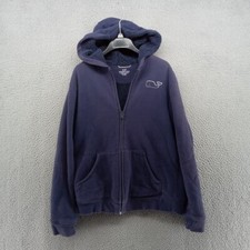 Vineyard Vines Jacket Boys XL 18 Blue Full Zip Sherpa Lined Hoodie Color Fade 