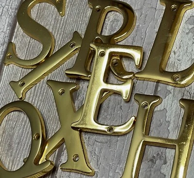 Brass 3" letters, A-Z 3" polished Brass finish - complete with fixings - Image 1 of 4