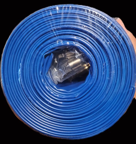 2" x 50' Schwerlast blau Schwimmbad Rückspülschlauch & Klemme Wasserablauf - Bild 3 von 4