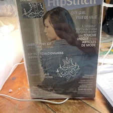 Bucilla Hipstitch City Girl Embroidery Kit Iron Transfer M45112 Sewing Craft Y2K