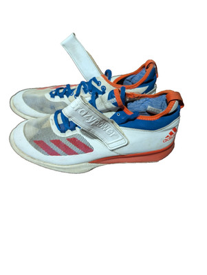 Adidas Crazy Power Size 11 White Orange Blue Weightlifting Shoe Fitness Exercise