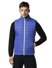 FYLTR Men's Sleeveless Puffer Jacket with Neon Trims - Stand Collar  Full Zi...