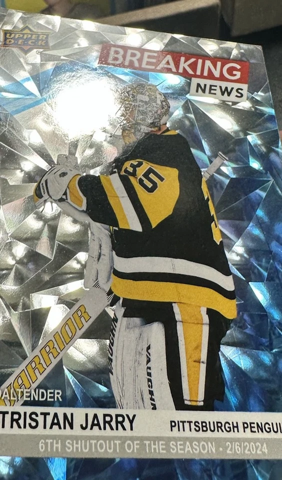 2024-25 Upper Deck Breaking Refractor BN-7 Tristan Jarry Pittsburgh Penguins - Image 4 of 4