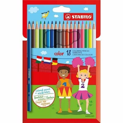 STABILO Buntstift color - 18er Pack - mit 18 verschiedenen Farben inkl. 3 Neonfa