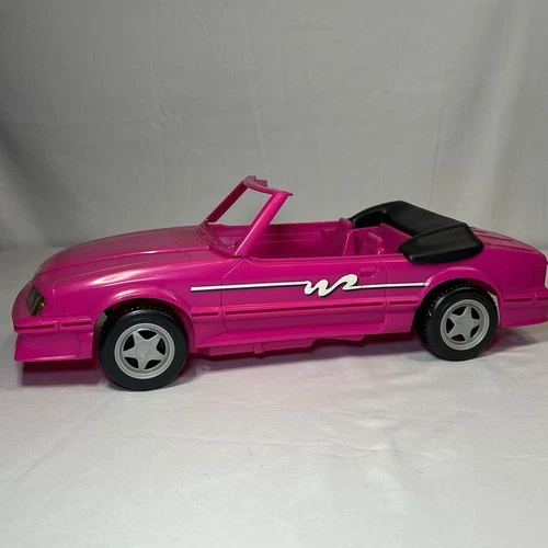 RETIRED Vintage Mattel Barbie Hot Pink Mustang Convertible 1993 Car