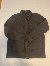 Huckberry Proof Rover Shirt Jacket Size XXL Canvas Black Stretch Zip Button