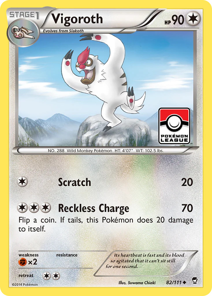 Vigoroth (82/111) [XY: Furious Fists] Moderately Played Reverse Holofoil Pokemon