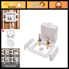 Washing Machine Outlet Box with Hammer Arrestors, 1/4 Turn, Copper - Easy Instal