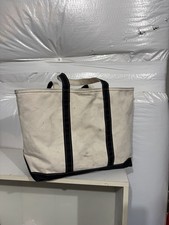 Vintage L.L. Bean Vintage Boat and Tote Bag Black Canvas Made In USA Cr me Bag