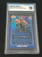 2024-25 Donruss Optic LeBron James Winner Stays Purple Holo #1 – Gem Mint 10