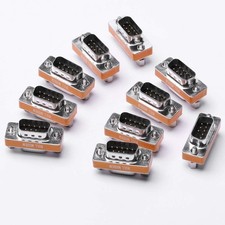 DB9 Null Modem Adapter Male to Female Slimline Data Transfer Serial Port Adap...